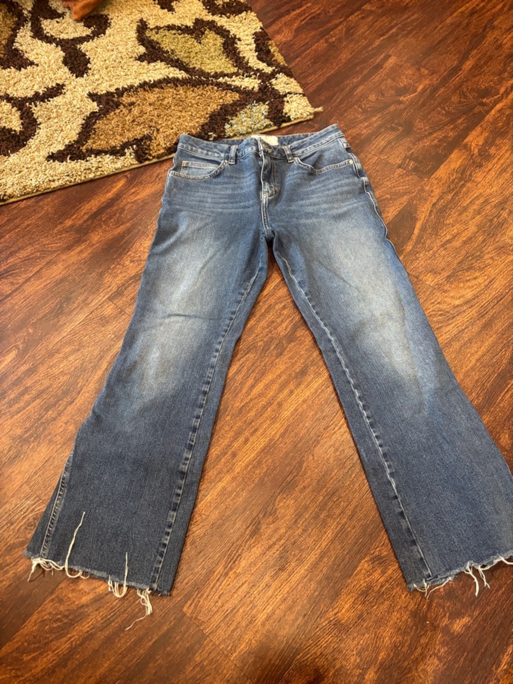 Free People Washed Blue Flare Jeans